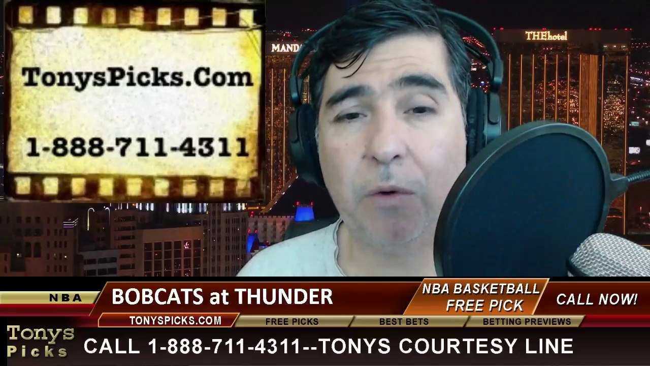 Oklahoma City Thunder vs. Charlotte Bobcats Pick Prediction NBA Pro Basketball Odds Preview 3-2-2014