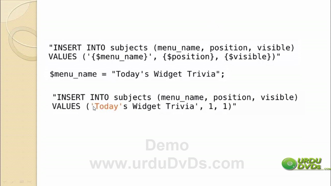 23. Advance php in Urdu - MySQL Injections
