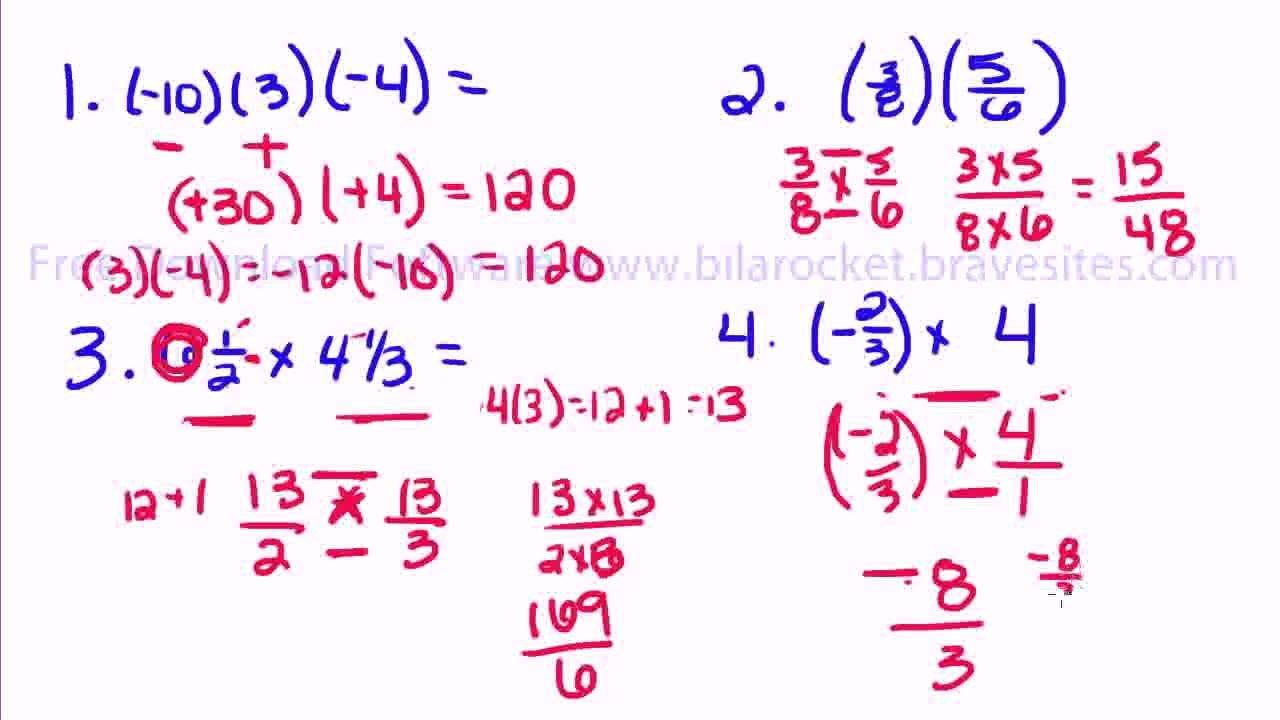 Algebra Tutorial 1 Multiplying and Dividing Real Numbers By MNRAQ