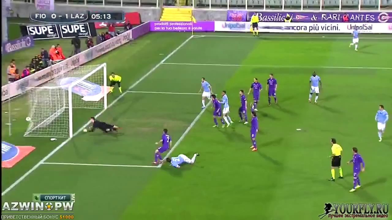 Lorik Cana Bicycle Goal - Fiorentina vs Lazio 0-1 (Serie A 2014) HD
