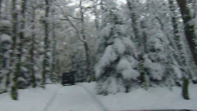 Monique Chaverot Sortie 4x4 sur la neige en forêt en Mini Suzuki Vitara en 2013