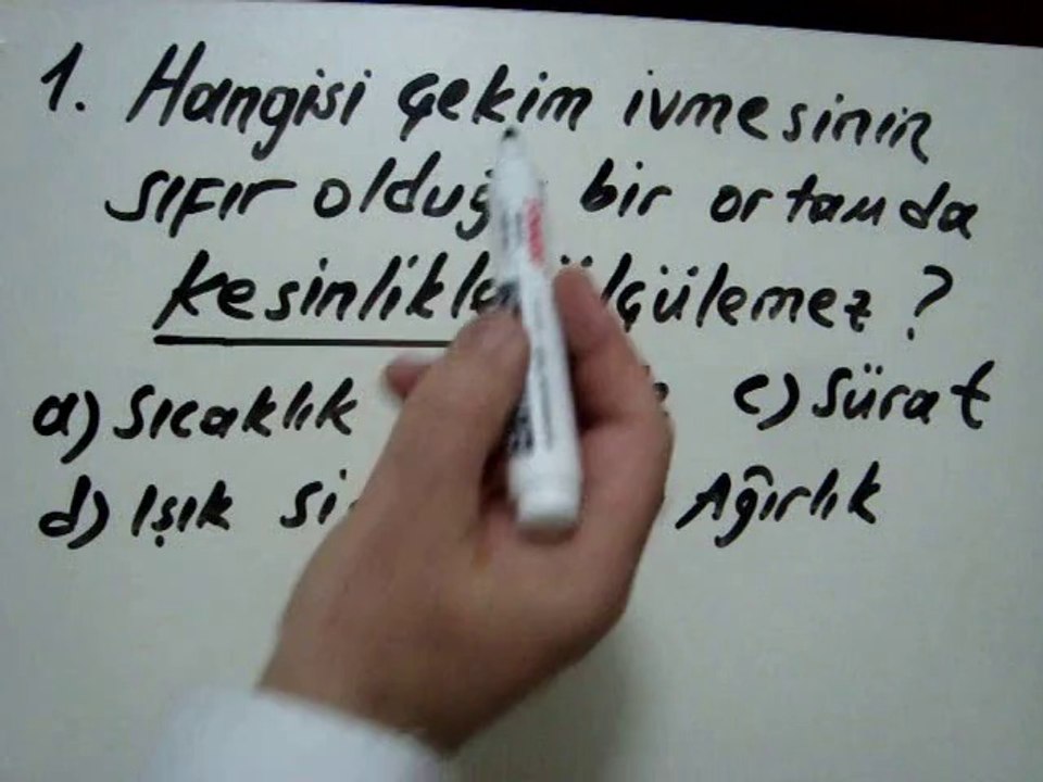 YGS- 8  FİZİK  SORU -1  VİDEO ÇÖZÜMÜ