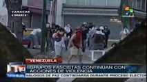 Vándalos venezolanos causan destrozos en Caracas tras marcha opositora