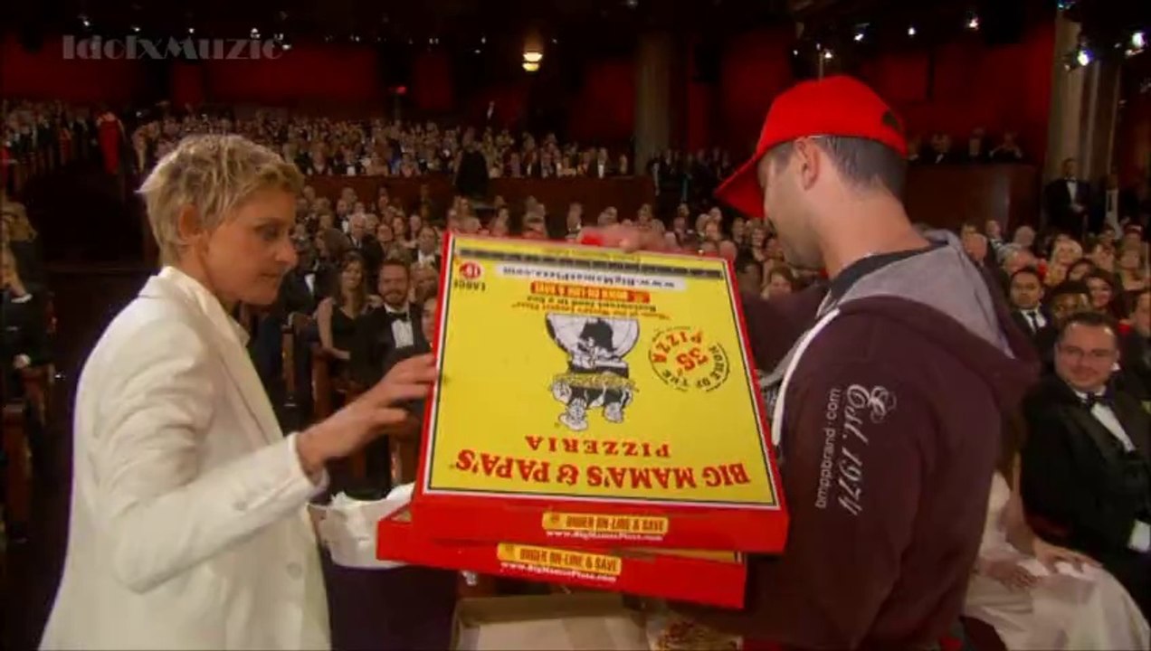 Pizza Is Served By Ellen - Oscars 2014