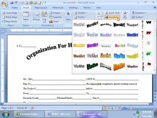 How to make Certificate in MS word ohdp