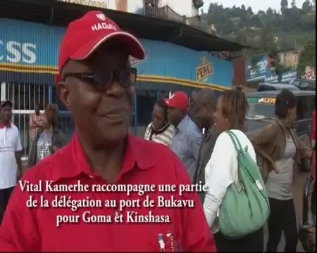 Vital Kamerhe raccompagne une partie de la délégation au port de Bukavu pour Goma et Kinshasa