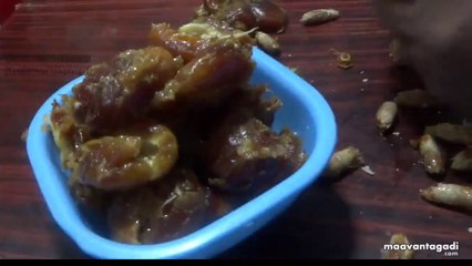 Karjuram Bobbatlu Preparation in Telugu (కర్జూరం  బొబట్లు తయారుచేయుట)