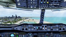 FSX Continental Airbus A300 Landing @ Cleveland ( Cockpit ) ( HD )