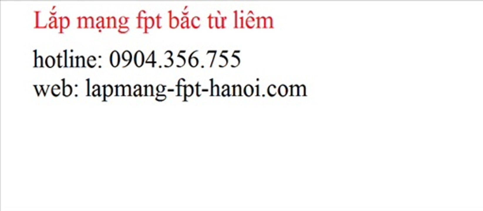 Lắp mạng fpt bắc từ liêm