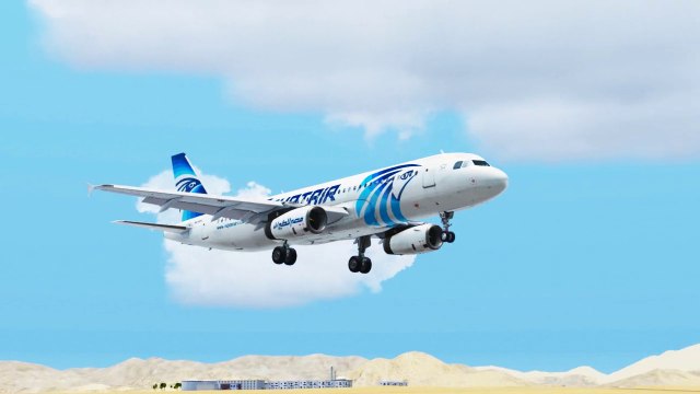 FSX EgyptAir Airbus A320 Landing @ Sharm El Sheikh ( Outside ) ( HD )