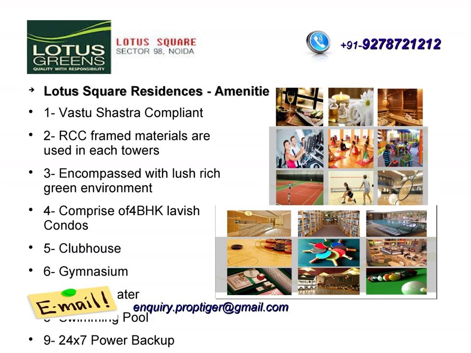 Residential Project - Lotus Square Residences - Get Details- 9278721212