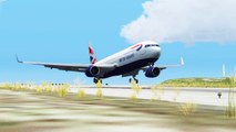 FSX British Boeing 767 Landing @ Mykonos ( Outside ) ( HD )