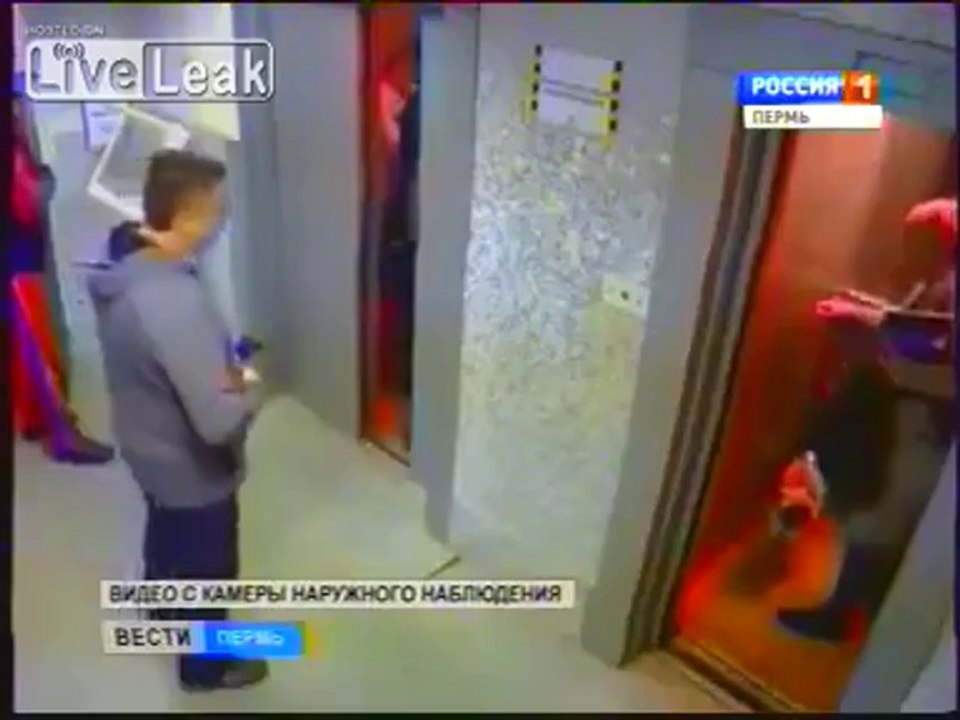 Mann rettet Hund aus einem fahrenden Aufzug