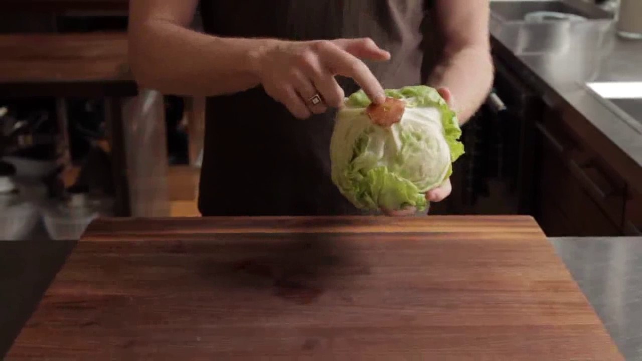 How to Core a Head of Iceberg Lettuce in 3 Seconds