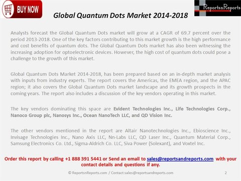 Global Quantum Dots Market 2014-2018