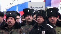 Cossacks rally for Crimea's ethnic Russians