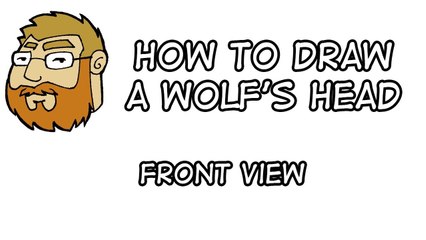 How To Draw A Wolf's Head - Front View