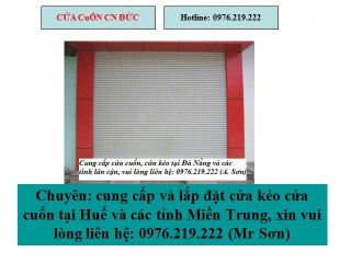 Lắp đặt cửa cuốn chuyên nghiệp tại Huế (0976.219.222 Mr Sơn)