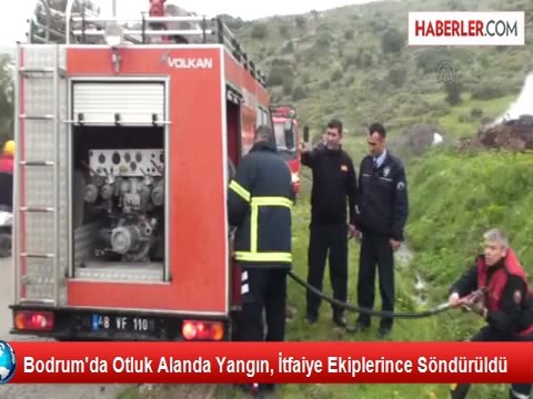 Bodrum'da Otluk Alanda Yangın, İtfaiye Ekiplerince Söndürüldü