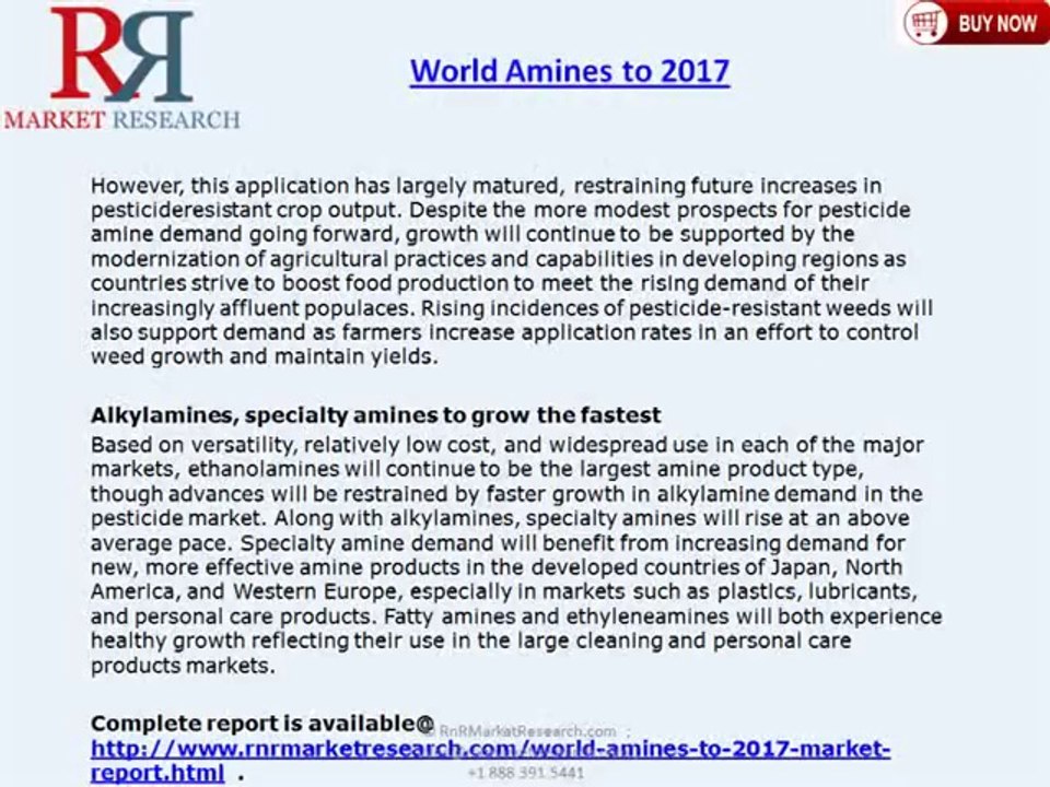 World Amines to 2017