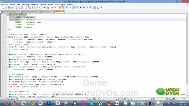 28. Advance php in Urdu - Creating and styling first page