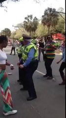 Old Cop Dancing like a boss at Mardi Gras!