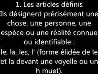 les articles définis et les articles indéfinis