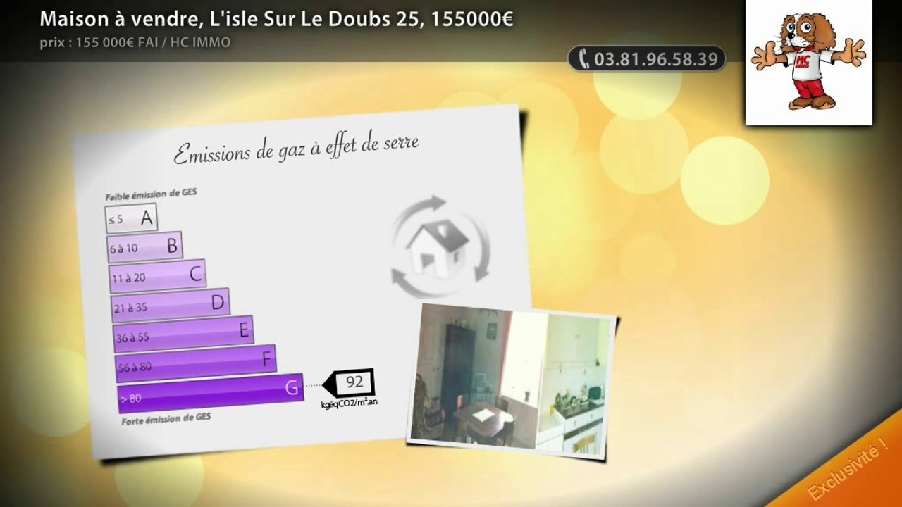 Maison à vendre, L'isle Sur Le Doubs 25, 155000€