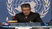 Agradece Elías Jaua en DD.HH. ONU apoyo mundial a Venezuela