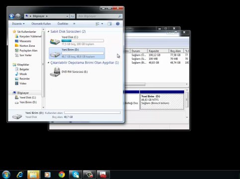 Windows 7'de Sabit Disk Bölme Nasıl Yapılır