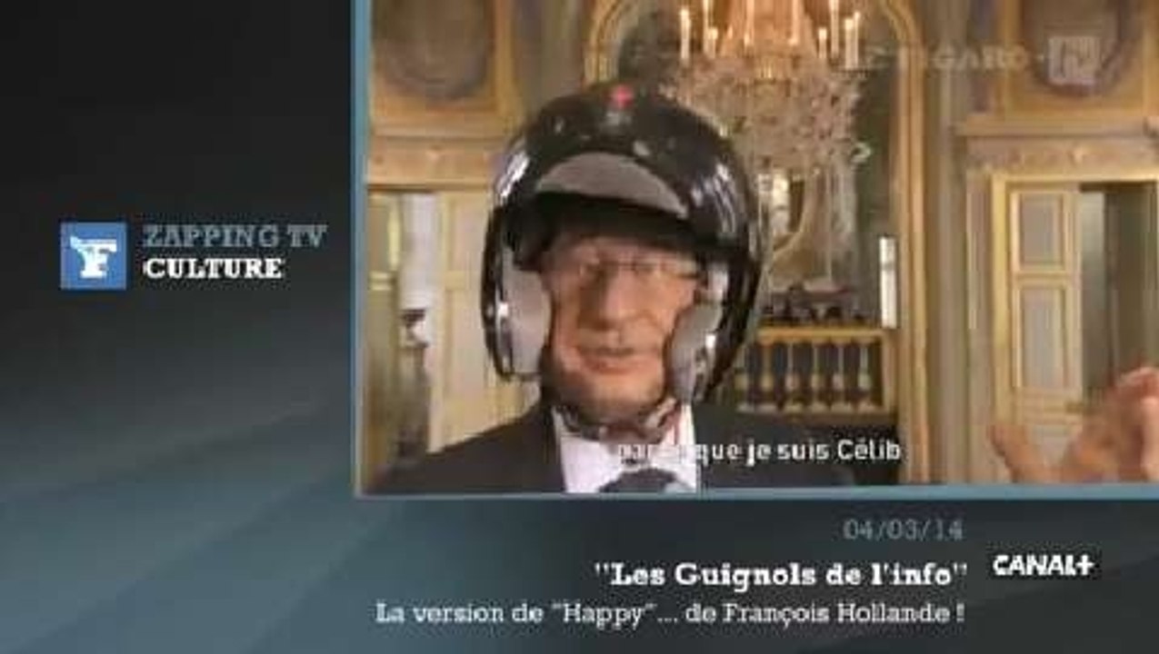 Zapping TV : la version de "Happy" par François Hollande aux "Guignols de l’info" !