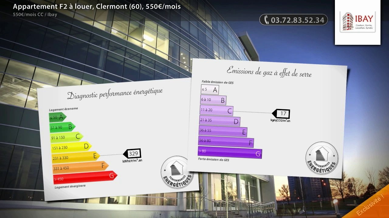 Appartement F2 à louer, Clermont (60), 550€/mois