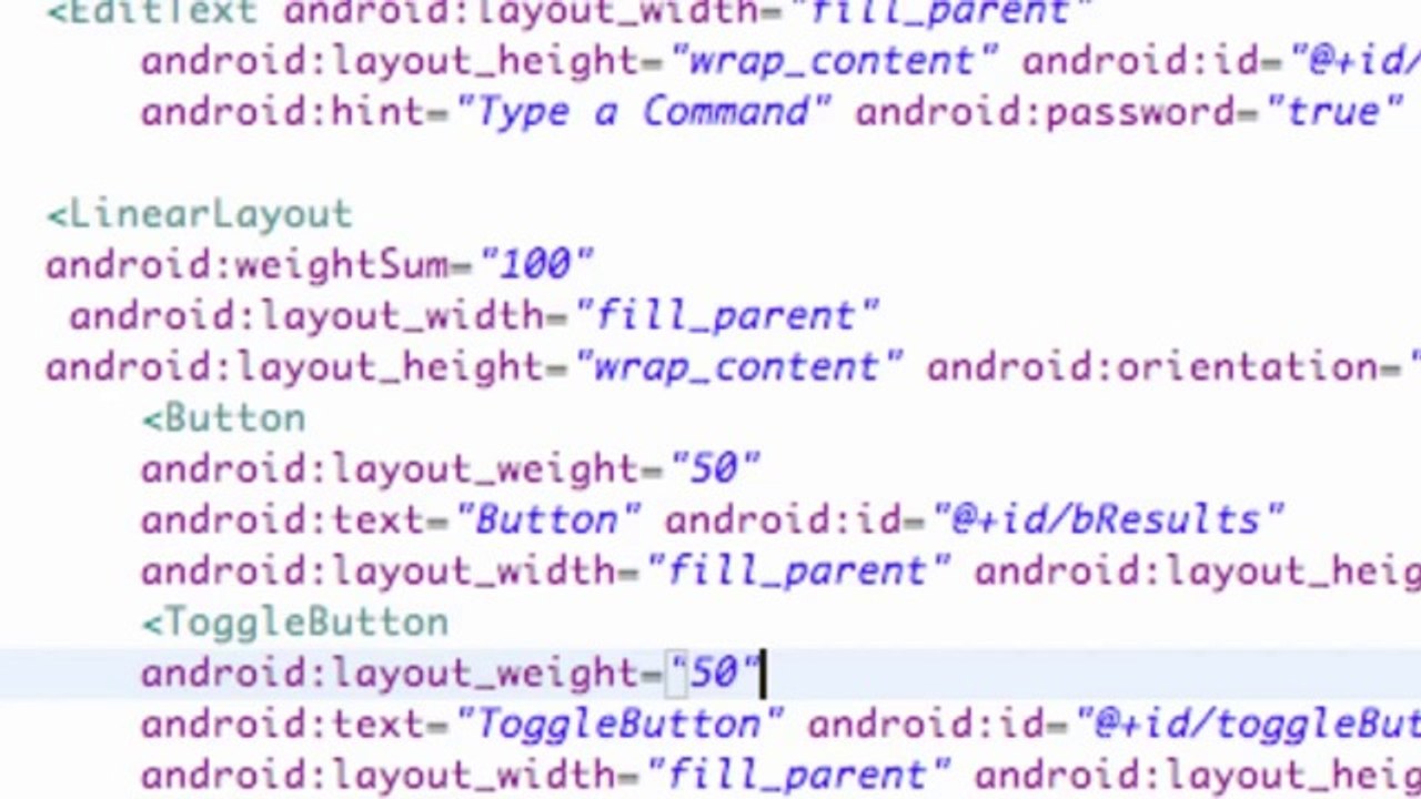 023 - XML ToggleButton WeightSum and Layout We