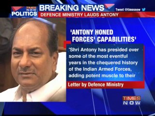 Defence Ministry lauds AK Antony