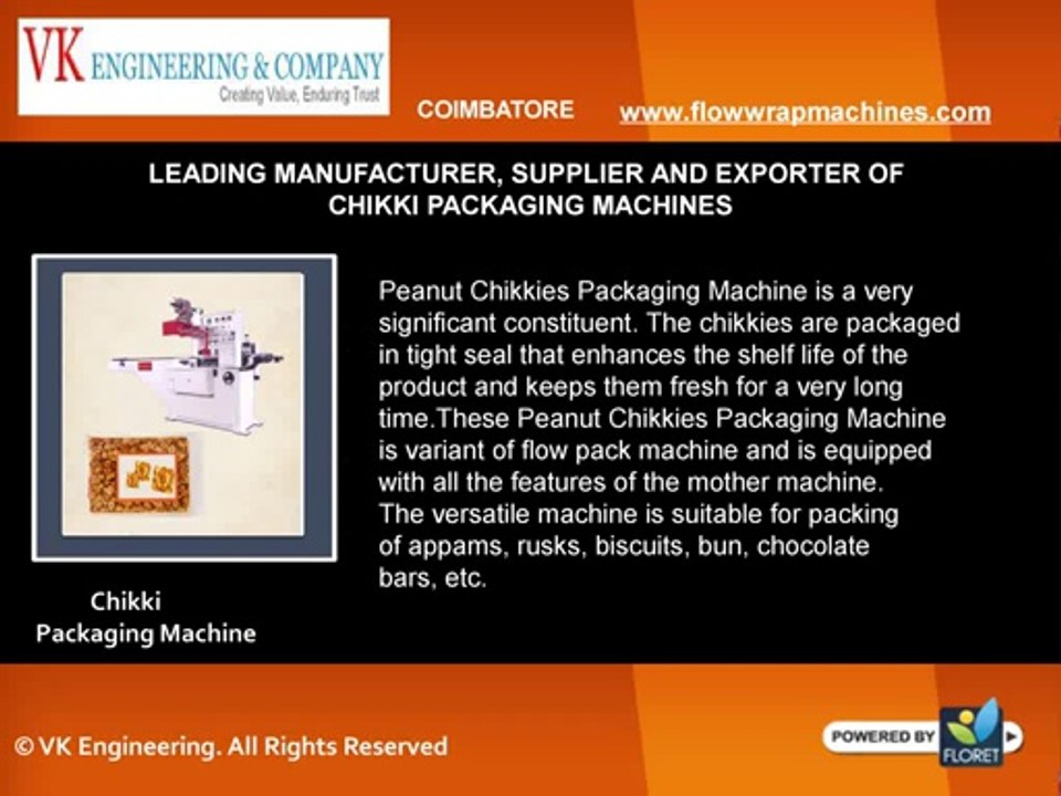 Chikki Packing Machines Manufacturers from India - V.K. Engineering & Company