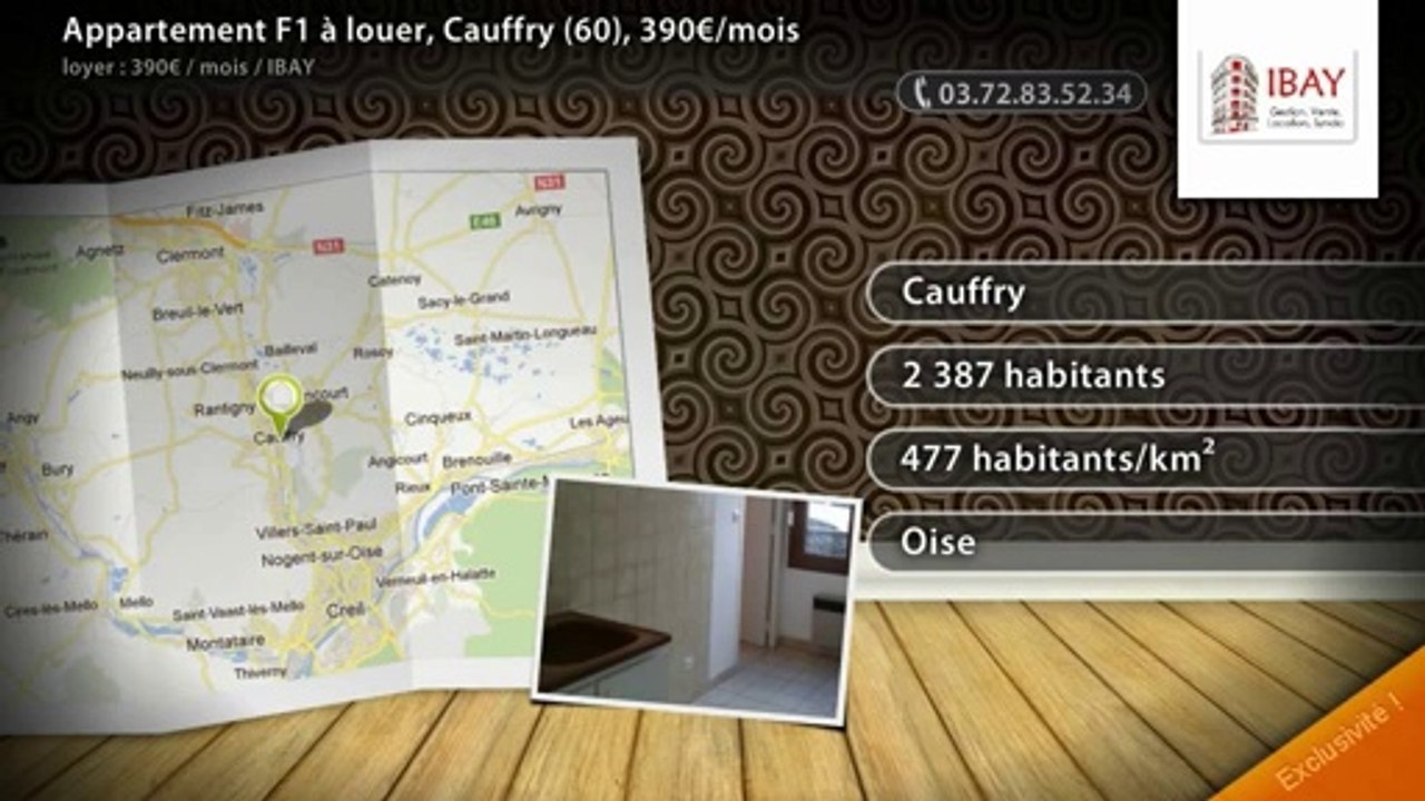 Appartement F1 à louer, Cauffry (60), 390€/mois
