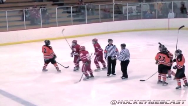 Grosse collision lors d'un match de hockey sur glace