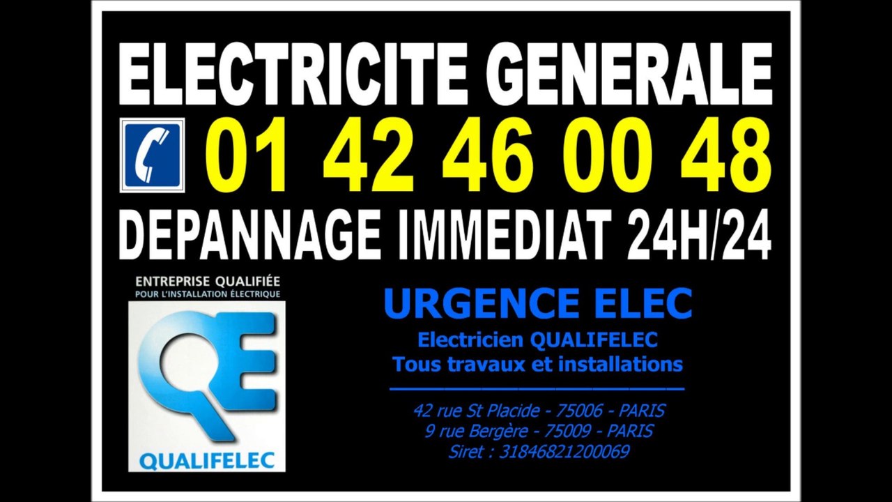 DEPANNAGE ELECTRICITE PARIS 6e - 0142460048 - URGENCE ELECTRICIEN 24/24 - 7/7