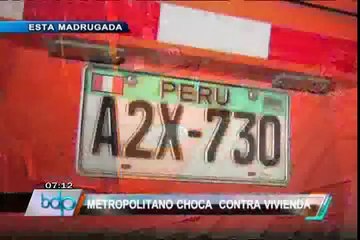 Bus alimentador Metropolitano casi se empotra contra casa en Independencia