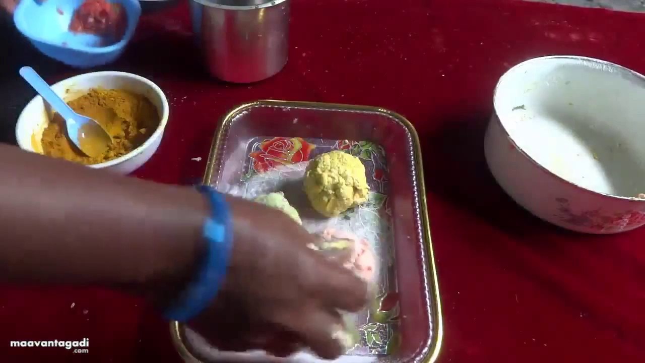 Three Color Poori Preparation in Telugu
