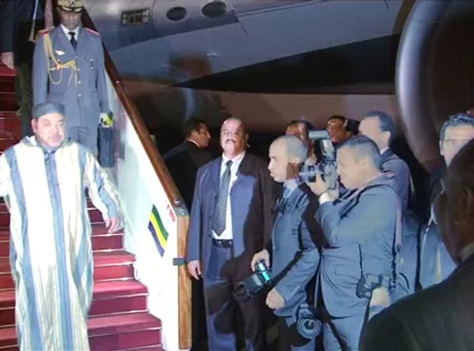 Arrivée de l'arrivée du Roi du Maroc au Gabon - 5 mars 2014