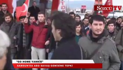Samsun'da ABD savaş gemisine tepki