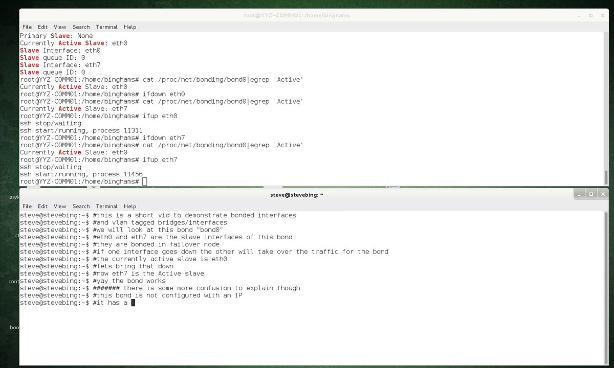 vlan tagged bridge of bonded interfaces