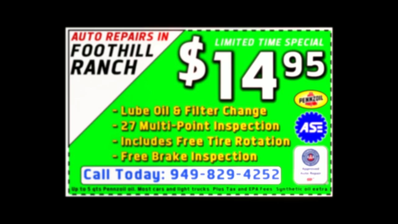 (949) 829-4262 ~ oil change orange county