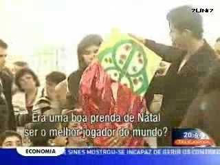 Cristiano Ronaldo playing Santa