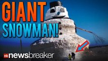 GIANT SNOWMAN!: Minnesota Man Erects 50 Foot Snowman to Keep People Smiling During Polar Vortex