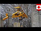 Cheating death: Plane crashes into cemetary in Canada