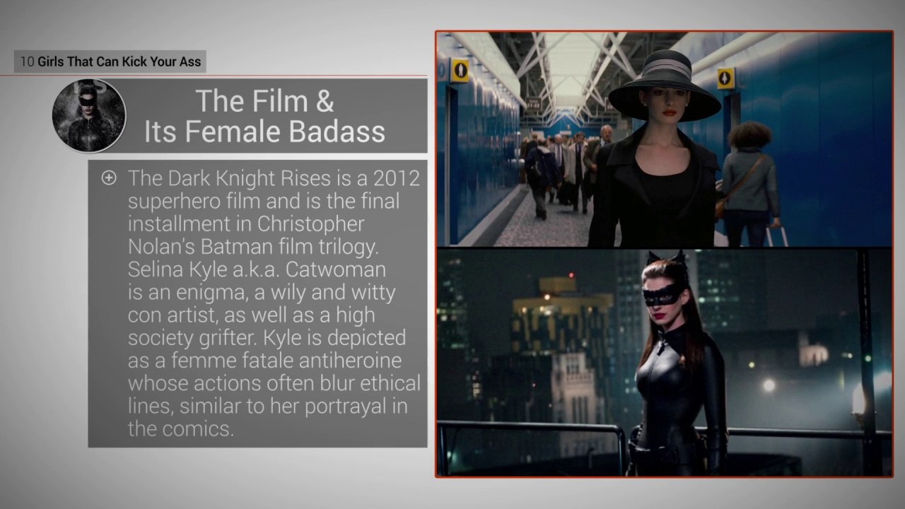 Girls Who Can Kick Your Ass: Catwoman (Anne Hathaway, The Dark Knight Rises)