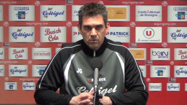 L1-J28 La conférence de presse de Jocelyn Gourvennec avant Guingamp-Evian 2013/2014
