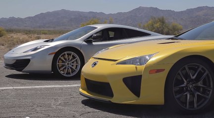 Insane Race : Bugatti Veyron vs Lamborghini Aventador vs Lexus LFA vs McLaren MP4-12C